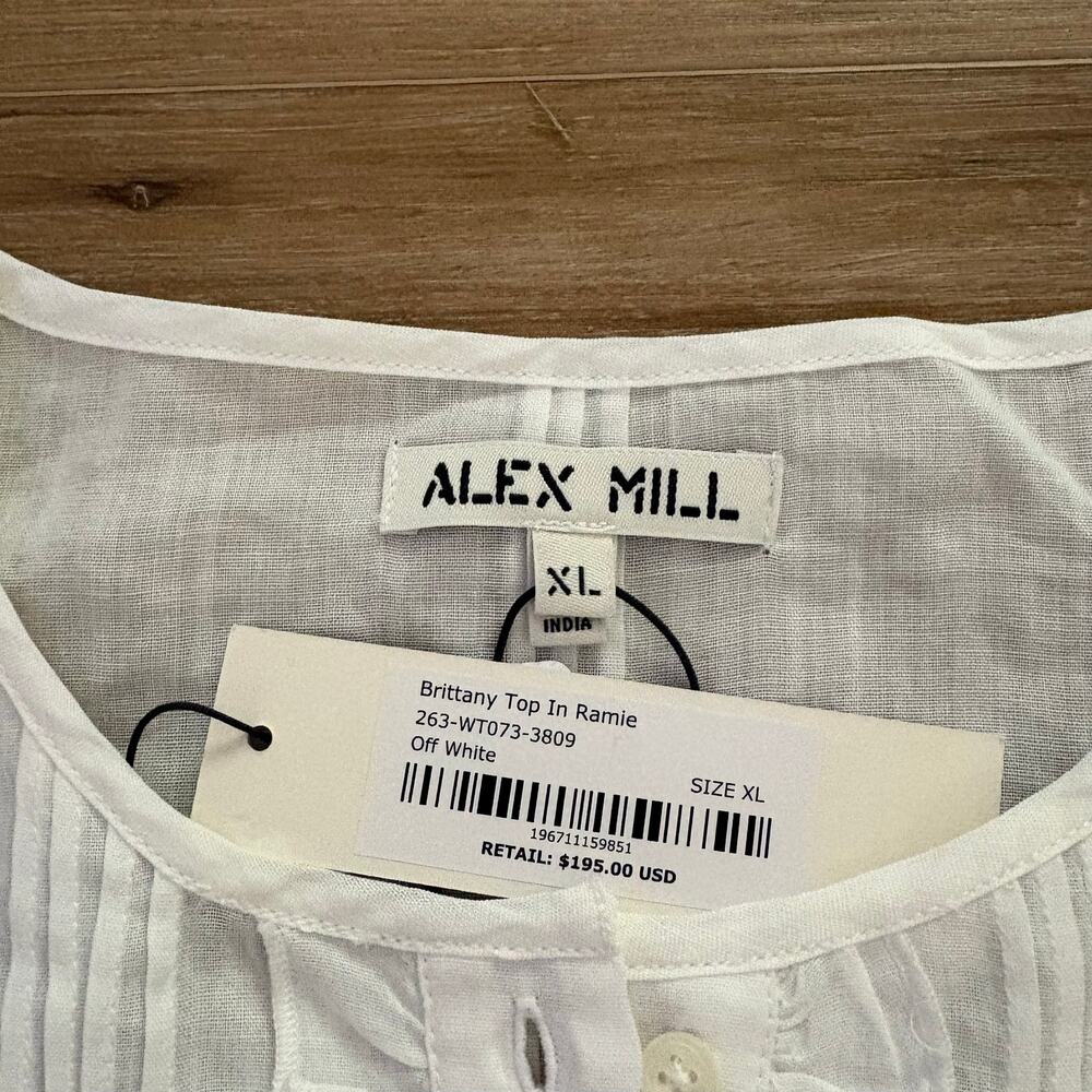 Alex Mill Brittany Top Off White XL - Picture 2 of 7